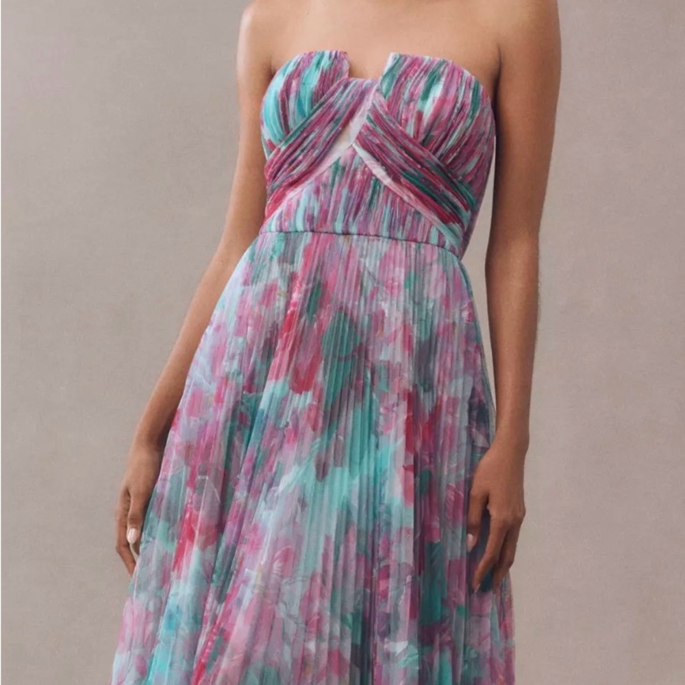 NWT Hutch Corene Strapless A-line Tulle Midi Dress from Anthropologie Size US 10